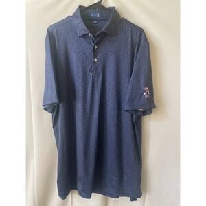 Stitch Ansley Golf Club Atlanta Men's Polo Shirt Blue Print Size Large